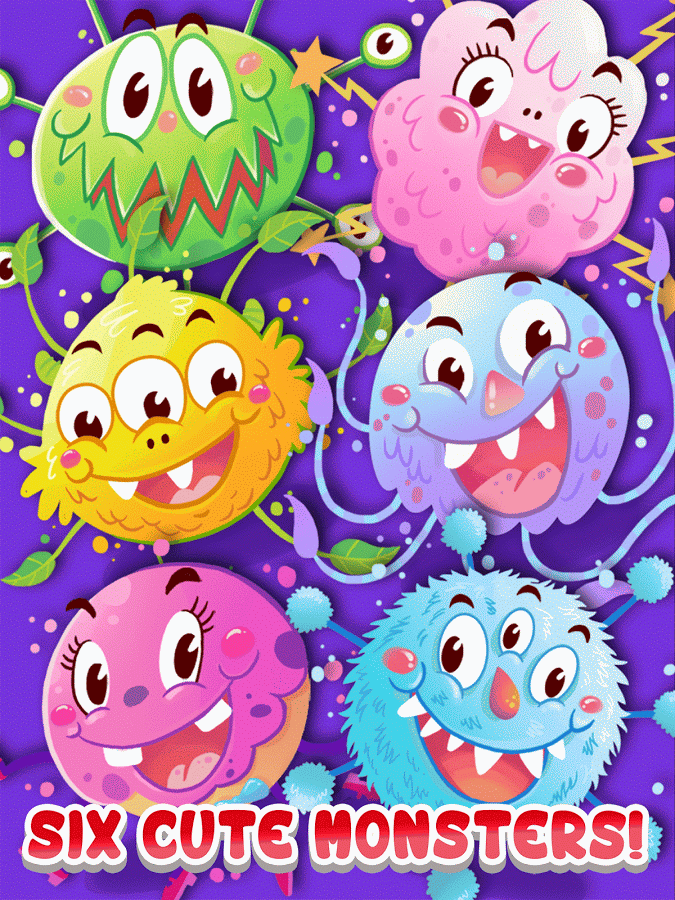 six cute monsters